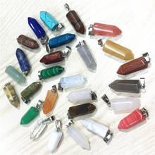 New Fashion Good Quality Assorted Natural Stone Point Pillar Peacock Pendants Charms Wholesale 50pcs/lot Women Jewelry Making 2024 - buy cheap