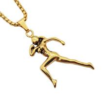 New Sports Gym Necklace Gold Color 316L Stainless Steel Running Women Charm Necklace Pendant Jewelries Fashion for Women Men 2024 - buy cheap