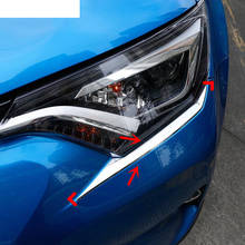 ABS Frente Chrome Farol Head Light Lamp Pálpebra Capa Kit Guarnição 2 4 RAV4 pçs/set Para Toyota Rav 2016 2017 2018 prata Brilhante 2024 - compre barato