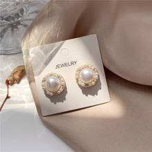 Girls Big Simulated-pearls New Clip on Statement Earrings Women Korean Earrings 2024 - buy cheap