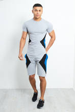 Conjunto esportivo masculino de manga curta + shorts, roupas casuais de treino para homens, 2 peças, novo, 2021 2024 - compre barato
