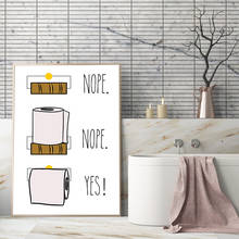 Nordic Modern Style Rolled Toilet Paper Canvas Painting Cartoon Funny Posters And Prints Wall Art Pictures For Living Room Decor 2024 - buy cheap