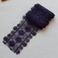 2 Meters 8cm Width Hollow 2017 New Embroidery Deep Purple Lace Trims for Wedding Dress 2024 - buy cheap
