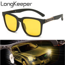 LongKeeper Polarized Night Vision Sunglasses Men Square Yellow Lens Sun Glasses Male Anti-Glare Goggles Driver gafas de sol 2024 - buy cheap