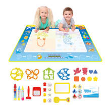 120x80cm Magic Water Drawing Mat Marine Life with 3 Pens & Stamp Roller Set Doodle Coloring Mat Early Learning Toy Gift for kids 2024 - buy cheap