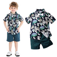 Conjunto de ropa para bebé de 0 a 7 años, camisa de manga corta con estampado de flores y pantalones cortos, conjunto Multicolor de 2 piezas para niño 2024 - compra barato