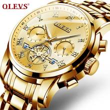 Men Wristwatches Gold Chronograph Watches For Man Waterproof Luminous Male Watch Relogio Masculino Stainless Quartz Auto Date 2024 - buy cheap