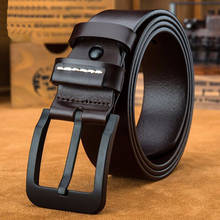 Men belt 2019 newest design cow genuine leather belt for men fashion classic male strap alloy pin buckle free shipping 2024 - buy cheap