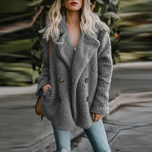 Women winter jackets 2022 new fashion double-breasted loose jacket women clothes warm fur long sleeve outwear female coats 2024 - buy cheap