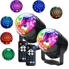 Sound Activated Rotating LED Crystal Ball Magic Disco Stage Lights RGB Laser Projector Lamp for KTV Xmas Party Wedding Show Deco 2023 - buy cheap