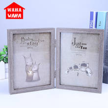European Fold Photo Frame New Cartoon Double Animal Wooden Pictures Frames Wedding /Living Room Home Decoration Creative Gifts 2024 - buy cheap