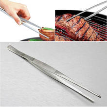 30cm Long stainless steel food tongs Silver Straight Tweezer Barbecue Tong Non-stick Kitchen Tongs Cooking Tool easy wash 2024 - buy cheap