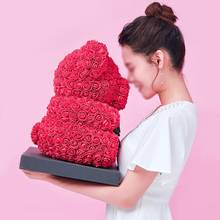 Rosa oso simulación flor Artificial creativo Rosa Teddy oso abrazo flor cumpleaños regalo de San Valentín para las mujeres Navidad 2024 - compra barato