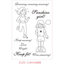 11*16 Keep Fit Girl Transparent Clear Stamps/Seal For DIY Scrapbooking Sweet Rubber Stamp Sentiment Photo Album Card Making 2024 - buy cheap