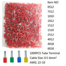 1000pcs Insulated Ferrules Various styles cable crimping Terminals Block Cord End Wire Connector Electrical Crimp Terminator 2024 - buy cheap