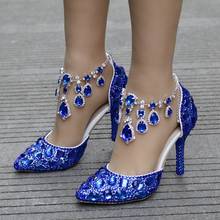 Sandálias de festa plus size borla strass sapatos de casamento 9 fino apontou sandálias luxo strass sapatos de casamento p09brbrw 2024 - compre barato