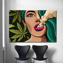 Художественная девушка курительная трава Настенная картина на холсте картина плакат Настенные картины для гостиной без рамки Прямая поставка 2024 - купить недорого