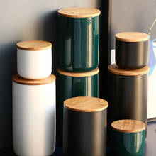 1pcs Nordic Art Ceramic Tea Sealed Jar Grain Miscellaneous Coffee Bean Tea Food Storage Box  Simple Home Kitchen Storage Bottle 2024 - buy cheap