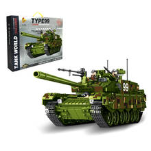 Blocos de construção tipo guerra militar 99, tanque principal de batalha, brinquedos para crianças, presentes 1339 peças 2024 - compre barato