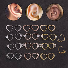 Heart Tragus Piercing Helix Piercing Stud Daith Helix Earrings Nose Ring Fake Ear Piercing Jewelry 2024 - buy cheap