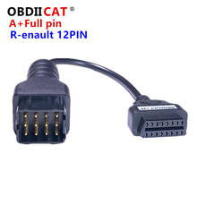 A++ Quality Full Pin For Renult 12Pin To 16Pin Adapter OBD OBDII Diagnostic Connector For Renalt 12 Pin Cable 2024 - buy cheap