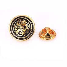 Novo ouro dragão broche de alta qualidade masculino terno broche lapela emblema pino masculino camisa de casamento lapela marca jóias pino 2024 - compre barato