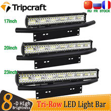 Tripcraft 3 fileiras 15/17/20/23in barra clara do diodo emissor de luz com suporte da placa de licença barra de touro para o carro barco offroad 4x4 caminhão suv atv 12v 24v 2024 - compre barato