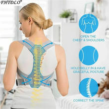 Corretor de postura ajustável para costas, cinta de apoio para ombros, coluna ajustável, mulheres, homens, unissex 2024 - compre barato