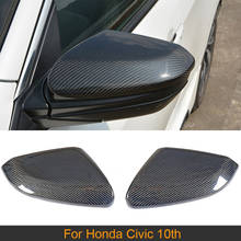 Cubiertas de espejo retrovisor para coche, tapas de espejo lateral para Honda Civic 10, 2016, 2017, 2018, carcasa de fibra de carbono 2024 - compra barato