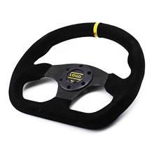 Universal 330mm Racing Sport Steering Wheel Flat Suede Leather Drifting Steering Wheel Car Accessories 2024 - buy cheap