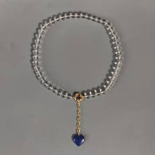 Handmade blue heart pendant necklace transparent glass beads beaded choker for women banquet clothing accessories 2020 trendy 2024 - buy cheap