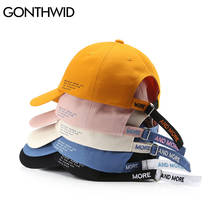 GONTHWID Letter Print Embroidery Adjustable Baseball Cap Men Women Casual Cotton Snapback Hats Summer Harajuku Bboy Sun Caps 2024 - buy cheap