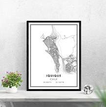 Iquique map print poster canvas | Iquique Street map | Chile country city map print poster canvas 2024 - buy cheap