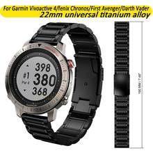 Para ticwatch pro 2020/s2 titanium metal pulseira de relógio para garmin darth vader/primeiro vingador/vivoactive 4 pulseira 22mm preto prata 2024 - compre barato