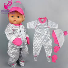 40cm Doll down coat for Nenuco Ropa Y Su Hermanita 16 inch baby doll silver ski jacket 2024 - buy cheap