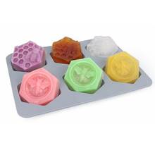 Cake Baking Mould Silicone Soap Mold 3D Chocolate Supplies 6 hole Baking Pan Tray Molds Candy Making Tool DIY Jelly mold