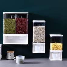 1/1.5/3L Wall Mounted Divided Rice Cereal Dispenser Kitchen Dry Food Container 2024 - buy cheap
