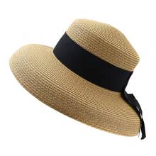 Chapéu de palha de verão com fita, chapéu feminino ao ar livre, viagem, férias, praia, sol, moda, 2021 2024 - compre barato
