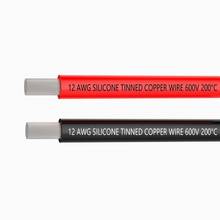 Fio de silicone, gancho para cabos, 12 awg, 1.5m preto e 1.5m vermelho, flexível de fio de cobre esfregado, resistência a alta temperatura