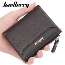 New Men's Wallet Leather Solid Slim Wallets Men Pu Leather Short Credit Card Holders Coin Purses Business Purse Male 2024 - buy cheap