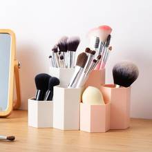 3 Lattices Makeup Brush Holder Storage Box Table Organizer Makeup Nail Polish Cosmetics Box Pen Holder Make Up Tools Kit 2024 - buy cheap