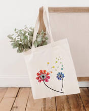 Watercolor Dandelion Women Shopping Bag Female Canvas Shoulder Bag Environmental Storage Handbag Reusable Totes 2024 - buy cheap