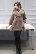 Inverno casaco de pele do falso jaqueta feminina ovelha sheared vermelho casacos de pele feminino longo jaqueta coreana manteau femme hiver kj997 2024 - compre barato