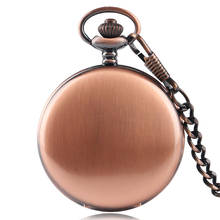 Black/Gold/Rose Golden/Silver Color Smooth Quartz Pocket Watches Men Women Fashion Thick Chain Retro Necklace Fob Watch for Gift 2024 - buy cheap