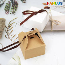 10/20pcs Craft Paper Gift Packing Favors Food Boxes Baby Shower Decoration Candy Box with Ribbons Wedding Decorations Supplies 2024 - buy cheap