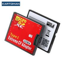 Кардридер KARTOMAN для Micro SD TF/CF/SD карт памяти, конвертер, адаптер для MicroSD SDHC К компактной вспышке типа I 2024 - купить недорого