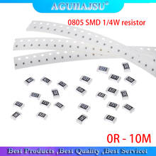 100 шт. 0805 SMD 1/4 Вт Резистор 0R - 10 м 0 Ом 10R 100R 220R 330R 470R 1K 4,7 K 10K, 47 (Европа) K 100K 0 10 100 330 470 Ом 2024 - купить недорого