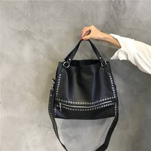 women 2021 novelty niche design rivet black single shoulder bag for female large capacity cool fashion crossbody bag 2024 - buy cheap