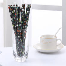 25PC Halloween Paper Straws Pumpkin Skeleton Pattern Drinking Straws For Party L0813 2024 - buy cheap
