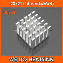 20pcs 20x21x15mm Aluminium Radiator Silver Heatsink For Plastic IC Packages and PCB, CPU 2024 - buy cheap